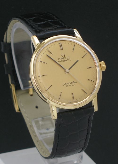 fig 1. SOLID 18CT GOLD OMEGA SEAMASTER DE VILLE AUTOMATIC MENS WATCH