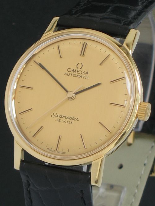 fig 2. SOLID 18CT GOLD OMEGA SEAMASTER DE VILLE AUTOMATIC MENS WATCH