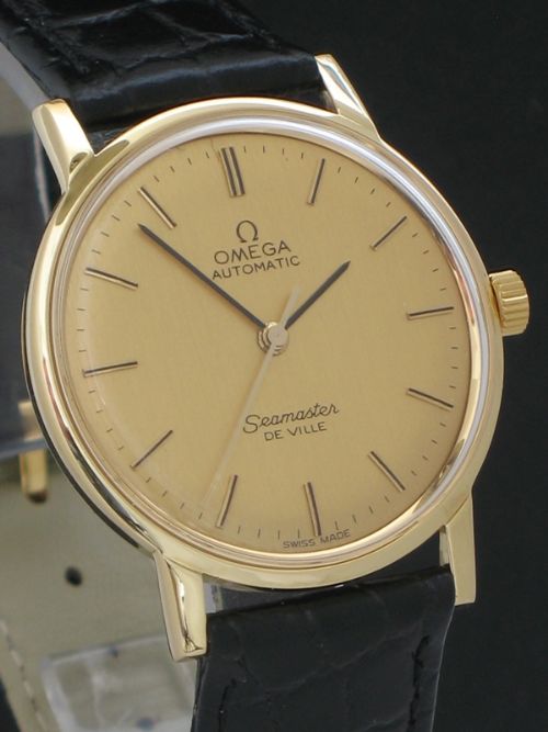 fig 4. SOLID 18CT GOLD OMEGA SEAMASTER DE VILLE AUTOMATIC MENS WATCH