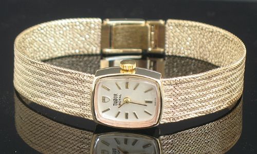 Beautiful Solid 9ct Gold Rolex Tudor Royal Ladies Cocktail Watch with Paperwork