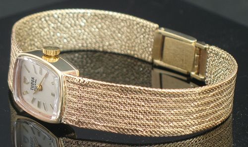 fig 1. BEAUTIFUL SOLID 9CT GOLD ROLEX TUDOR ROYAL LADIES COCKTAIL WATCH WITH PAPERWORK
