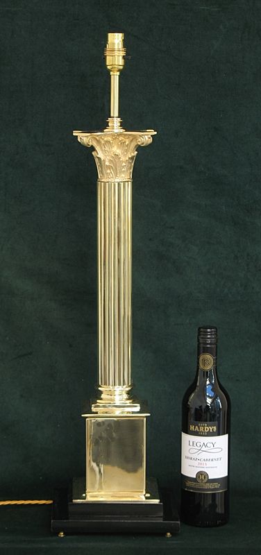 fig 1. IMPRESSIVE TALL EDWARDIAN SOLID BRASS DESK OR TABLE LAMP C1910