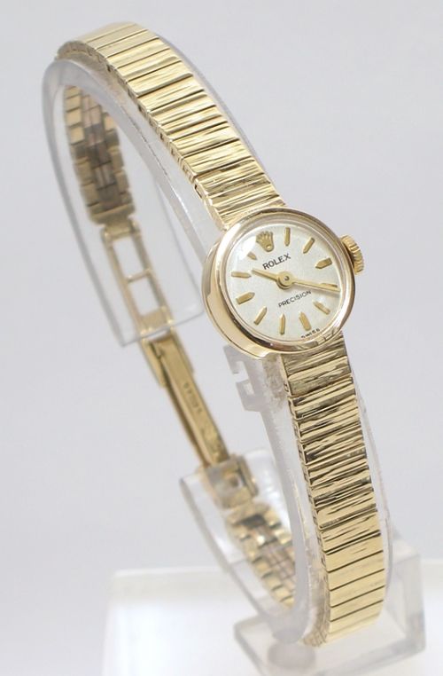 fig 2. STUNNING SOLID 9CT GOLD ROLEX PRECISION LADIES VINTAGE COCKTAIL WATCH