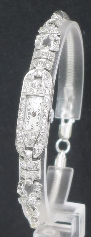 Wonderful Longines Platinum and Diamond Ladies Cocktail Watch C1940