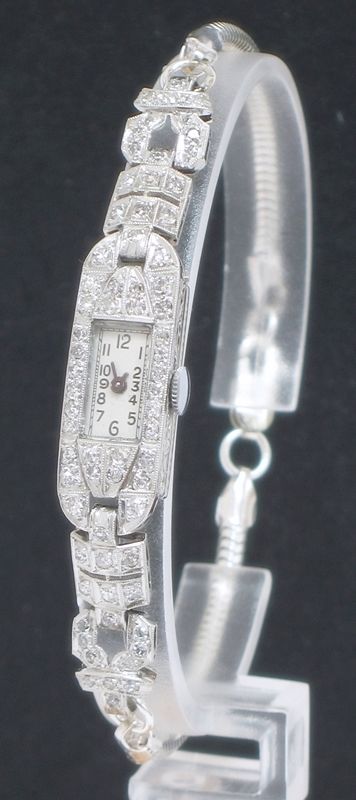 fig 1. WONDERFUL LONGINES PLATINUM AND DIAMOND LADIES COCKTAIL WATCH C1940