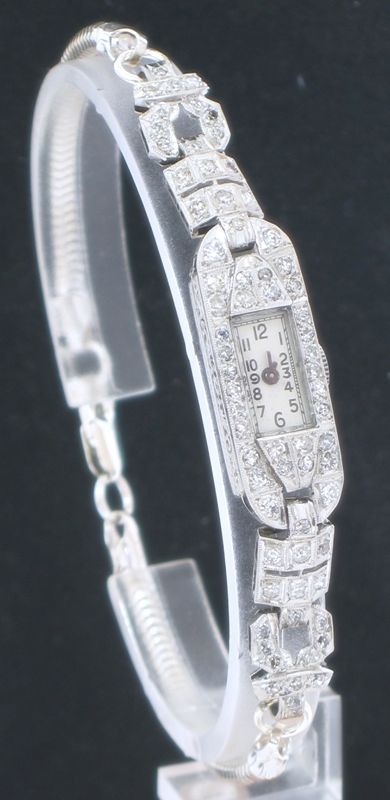 fig 2. WONDERFUL LONGINES PLATINUM AND DIAMOND LADIES COCKTAIL WATCH C1940
