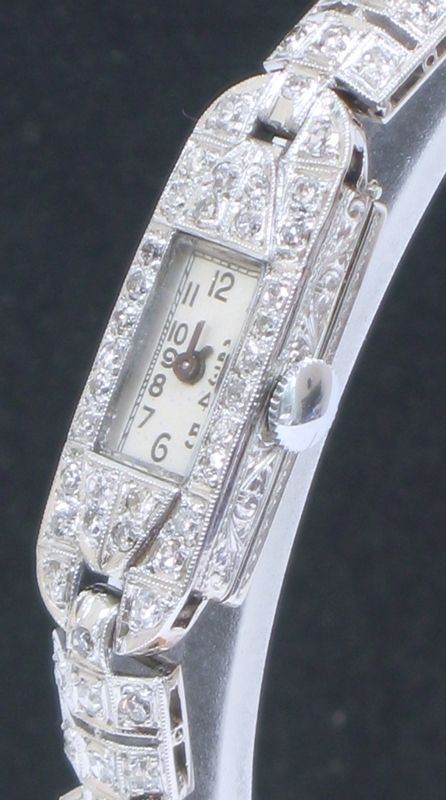 fig 3. WONDERFUL LONGINES PLATINUM AND DIAMOND LADIES COCKTAIL WATCH C1940