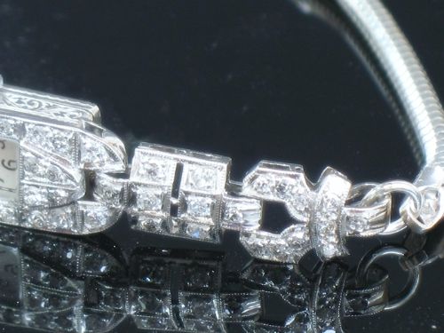 fig 7. WONDERFUL LONGINES PLATINUM AND DIAMOND LADIES COCKTAIL WATCH C1940