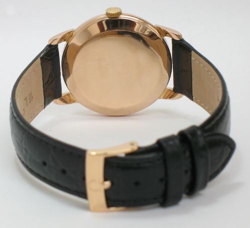 fig 7. COMPLETELY ORIGINAL MINT CONDITION SOLID 18CT ROSE GOLD OMEGA TRESOR MENS WATCH C1960