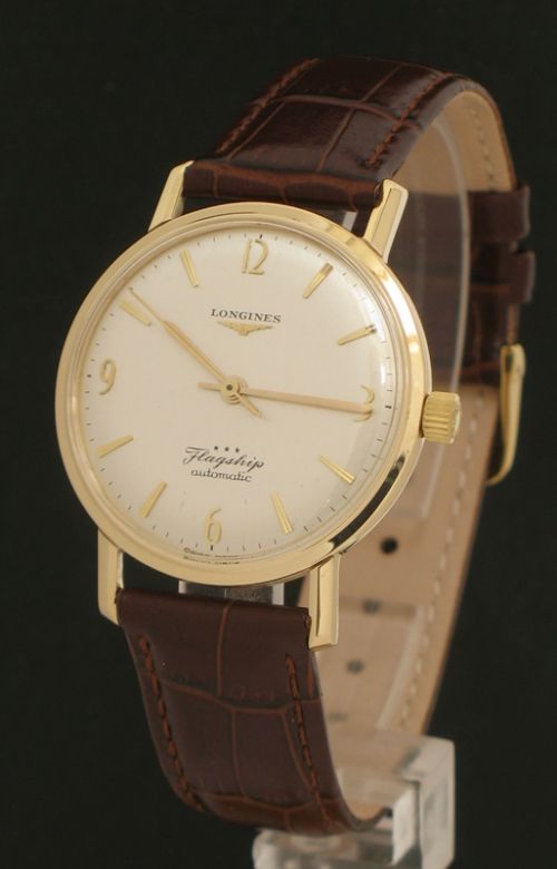 Completely Original Solid 9ct Gold Longines Flagship Automatic Mens Watch