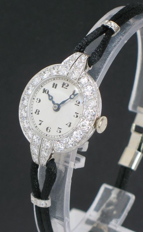 fig 4. SIMPLY EXQUISITE PLATINUM AND 3.5CT DIAMOND LADIES ART DECO COCKTAIL WATCH BY VERTEX C1930