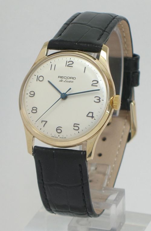 Original Solid 9ct Gold Longines Record De Luxe Mens Watch