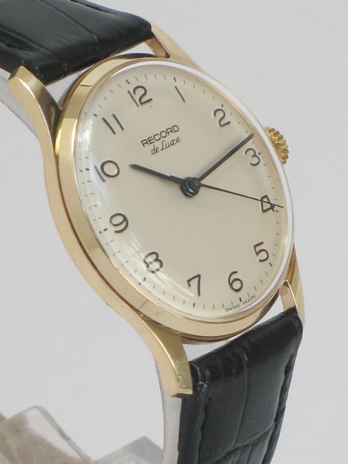fig 2. ORIGINAL SOLID 9CT GOLD LONGINES RECORD DE LUXE MENS WATCH