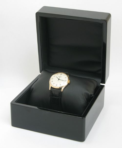 fig 6. ORIGINAL SOLID 9CT GOLD LONGINES RECORD DE LUXE MENS WATCH