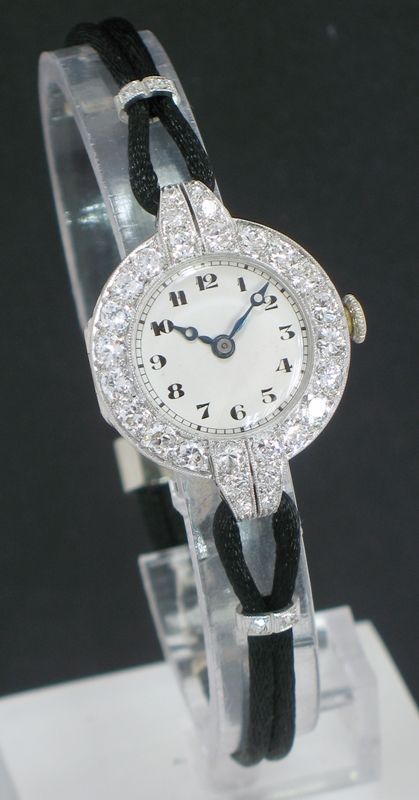 Simply Exquisite Platinum and 3.5ct Diamond Ladies Art Deco Cocktail Watch by Vertex C1930