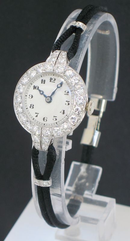 fig 1. SIMPLY EXQUISITE PLATINUM AND 3.5CT DIAMOND LADIES ART DECO COCKTAIL WATCH BY VERTEX C1930