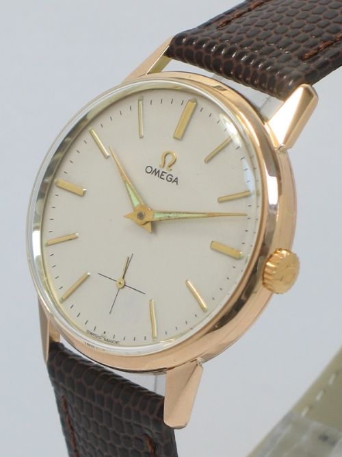 fig 2. SOLID 18CT ROSE GOLD OMEGA CALIBRE 267 MENS WATCH C1960