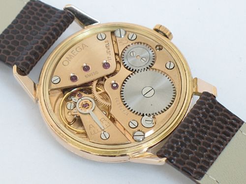 fig 5. SOLID 18CT ROSE GOLD OMEGA CALIBRE 267 MENS WATCH C1960