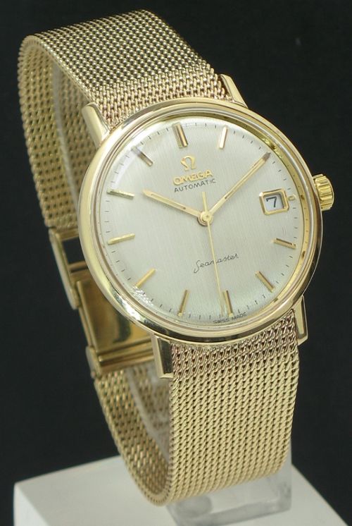 fig 1. STUNNING SOLID 9CT GOLD OMEGA SEAMASTER AUTOMATIC VINTAGE MENS WATCH WITH ORIGINAL BOX