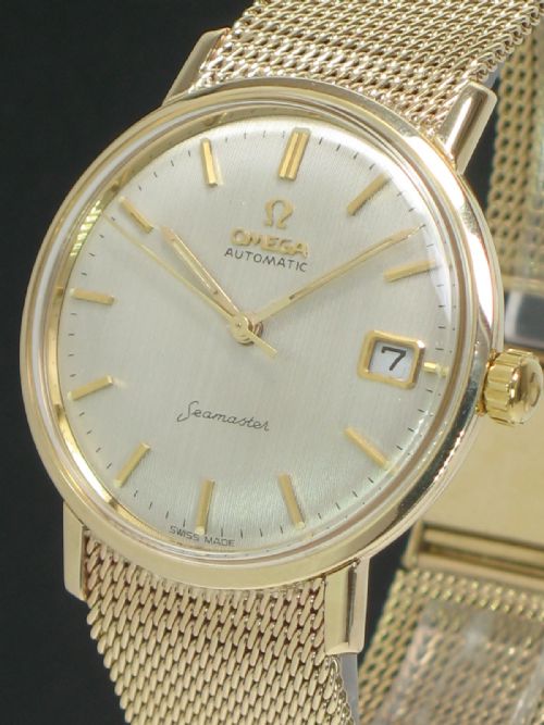 fig 2. STUNNING SOLID 9CT GOLD OMEGA SEAMASTER AUTOMATIC VINTAGE MENS WATCH WITH ORIGINAL BOX