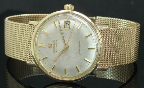 fig 3. STUNNING SOLID 9CT GOLD OMEGA SEAMASTER AUTOMATIC VINTAGE MENS WATCH WITH ORIGINAL BOX
