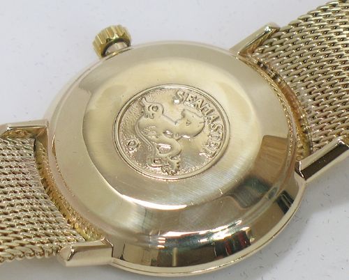 fig 6. STUNNING SOLID 9CT GOLD OMEGA SEAMASTER AUTOMATIC VINTAGE MENS WATCH WITH ORIGINAL BOX