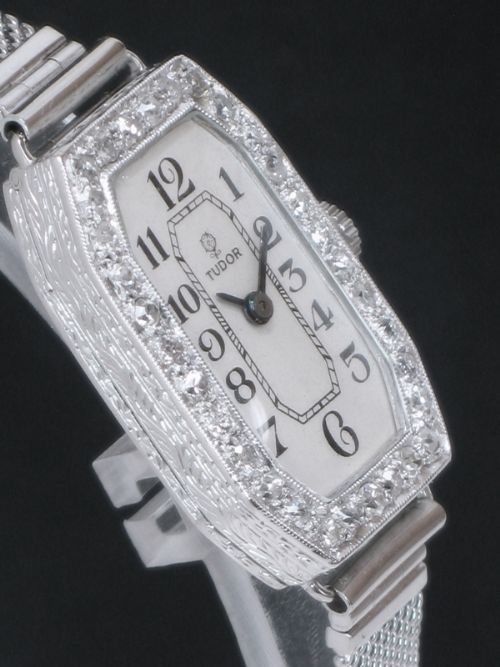 fig 5. DIVINE ROLEX TUDOR PLATINUM AND DIAMOND ART DECO LADIES VINTAGE COCKTAIL WATCH C1930