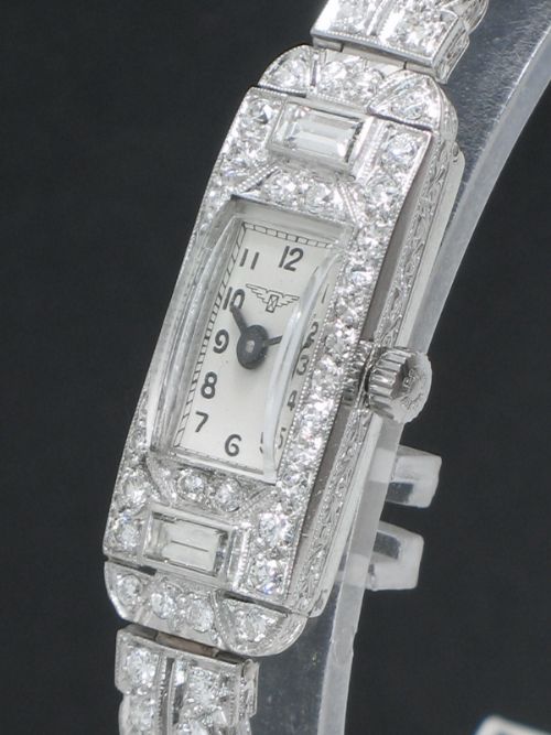 fig 3. STUNNIING LONGINES PLATINUM AND 2cts DIAMOND LADIES VINTAGE COCKTAIL WATCH C1956