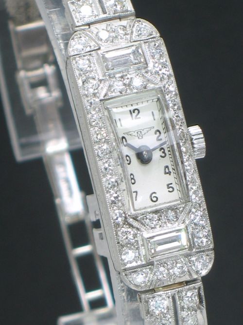 fig 4. STUNNIING LONGINES PLATINUM AND 2cts DIAMOND LADIES VINTAGE COCKTAIL WATCH C1956