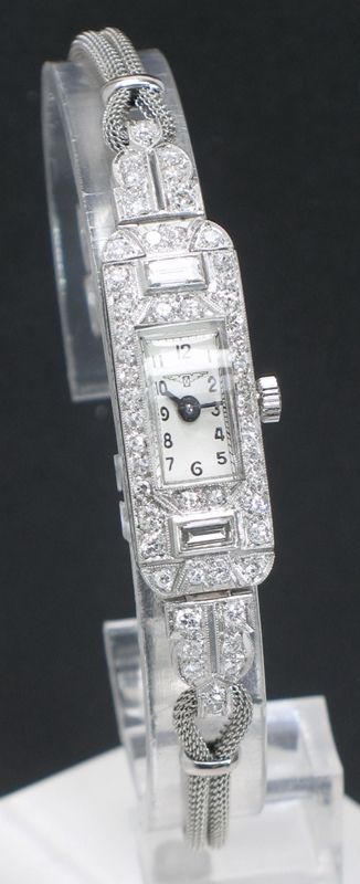 fig 5. STUNNIING LONGINES PLATINUM AND 2cts DIAMOND LADIES VINTAGE COCKTAIL WATCH C1956