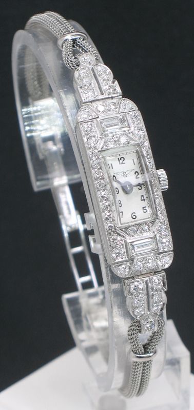 fig 6. STUNNIING LONGINES PLATINUM AND 2cts DIAMOND LADIES VINTAGE COCKTAIL WATCH C1956