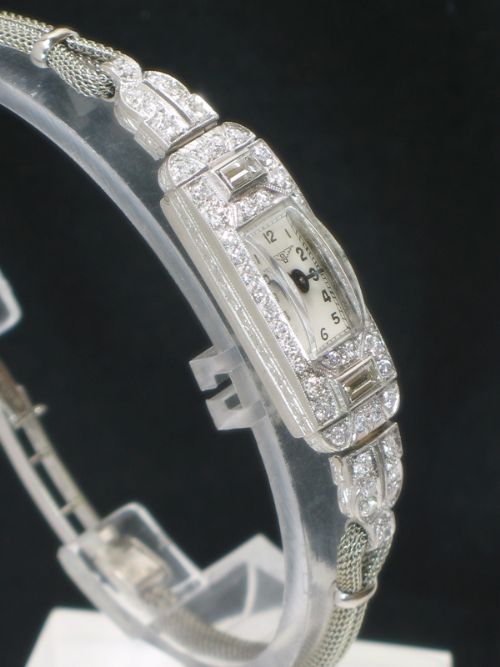 fig 7. STUNNIING LONGINES PLATINUM AND 2cts DIAMOND LADIES VINTAGE COCKTAIL WATCH C1956