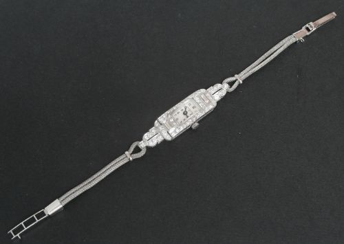 fig 8. STUNNIING LONGINES PLATINUM AND 2cts DIAMOND LADIES VINTAGE COCKTAIL WATCH C1956