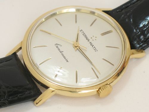 fig 5. SOLID 18CT GOLD ETERNA-MATIC CENTENAIRE AUTOMATIC VINTAGE MENS WATCH C1958-59