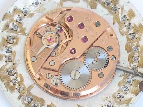 fig 6. RARE OMEGA SOLID 14CT WHITE GOLD AND DIAMOND CALIBRE 620 VINTAGE WATCH