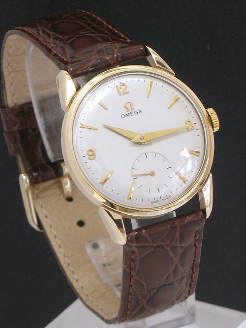 Solid 9ct Gold Omega Calibre 267 Mens Vintage Watch C1956