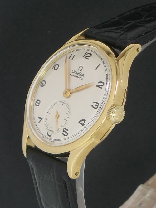 fig 3. RARE SOLID 18CT GOLD OMEGA AUTOMATIC BUMPER CAL 28.10RAPC MENS VINTAGE WATCH C1945