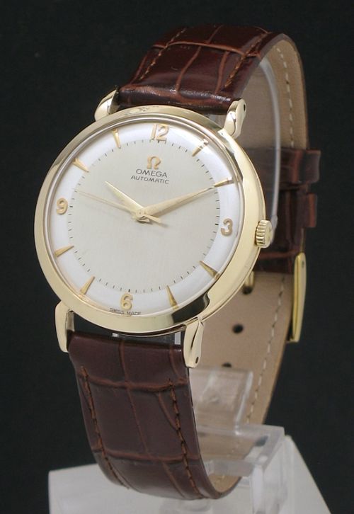 Stunning Solid 9ct Gold Omega Calibre 501 Automatic Two Tone Dial Mens Vintage Watch C1959