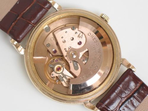 fig 5. STUNNING SOLID 9CT GOLD OMEGA CALIBRE 501 AUTOMATIC TWO TONE DIAL MENS VINTAGE WATCH C1959