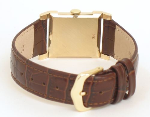 fig 2. RARE COMPLETELY ORIGINAL SOLID 14CT GOLD LONGINES PRESIDENT ART DECO MENS VINTAGE WATCH C1949