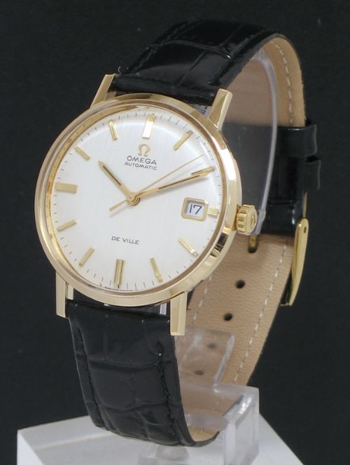 Completely Original Solid 9ct Gold Omega Seamaster De Ville Automatic Mens Vintage Watch with Box