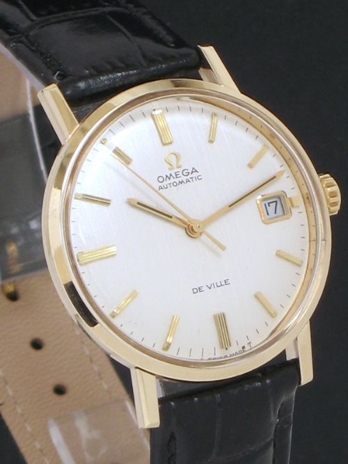 fig 2. COMPLETELY ORIGINAL SOLID 9CT GOLD OMEGA SEAMASTER DE VILLE AUTOMATIC MENS VINTAGE WATCH WITH BOX