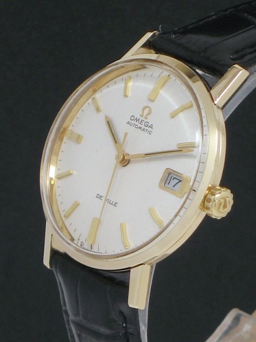 fig 3. COMPLETELY ORIGINAL SOLID 9CT GOLD OMEGA SEAMASTER DE VILLE AUTOMATIC MENS VINTAGE WATCH WITH BOX