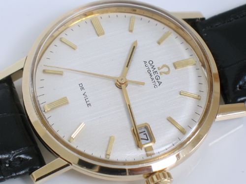 fig 6. COMPLETELY ORIGINAL SOLID 9CT GOLD OMEGA SEAMASTER DE VILLE AUTOMATIC MENS VINTAGE WATCH WITH BOX