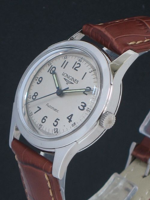 fig 1. LONGINES CALIBRE 22AS AUTOMATIC MILITARY STYLE MENS VINTAGE WATCH C1952