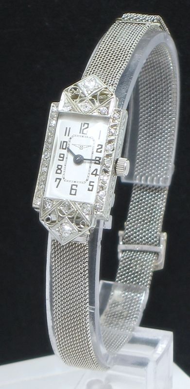Lovely Longines 18ct White Gold and Diamond Ladies Art Deco Cocktail Watch C1935