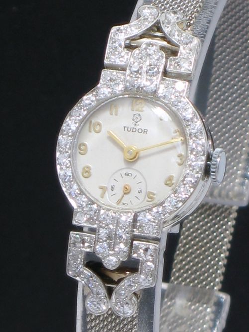 fig 2. STUNNING ROLEX TUDOR PLATINUM AND DIAMOND ART DECO LADIES COCKTAIL WATCH C1938