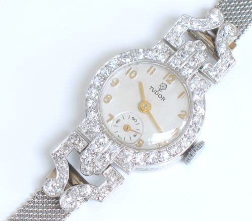 fig 6. STUNNING ROLEX TUDOR PLATINUM AND DIAMOND ART DECO LADIES COCKTAIL WATCH C1938