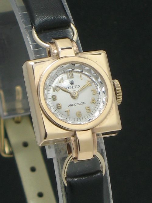 fig 2. BEAUTIFUL SOLID 9CT GOLD ROLEX PRECISION LADIES ART DECO COCKTAIL WATCH C1938