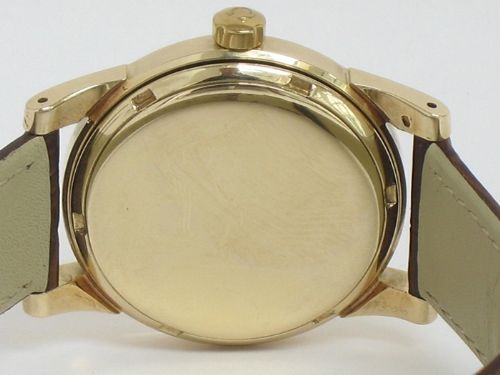 fig 6. COMPLETELY ORIGINAL SOLID 14CT GOLD OMEGA SEAMASTER AUTOMATIC BUMPER REF OJ2520 MENS VINTAGE WATCH C1952